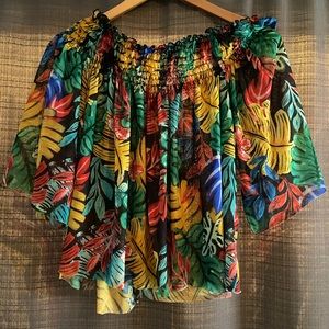 Tropical off the shoulder Zara top size S